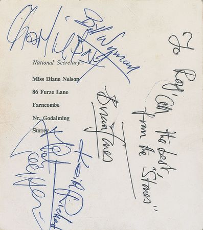 Lot #2110 Rolling Stones Signed Fan Club Photograph - Image 1