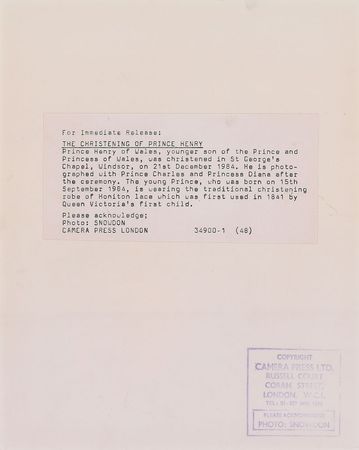 Lot #2605 Diana and Charles Collection of Four Prince Harry Christening Photographs - Image 7