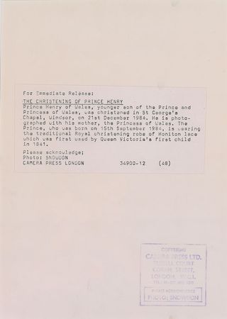 Lot #2604 Diana and Prince Harry Pair of Christening Photographs - Image 3