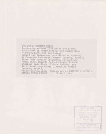 Lot #2602 Diana and Charles Collection of Three Wedding Photographs - Image 3