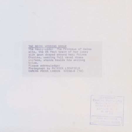 Lot #2603 Diana and Charles Collection of Three Wedding Photographs - Image 2