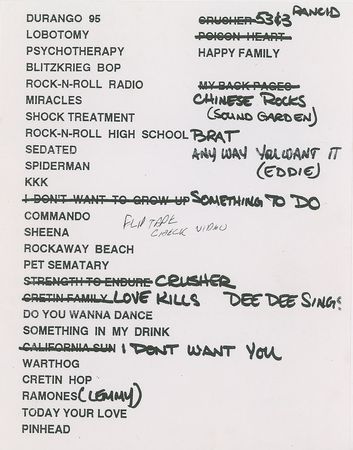 Lot #2425 The Ramones Signed ‘Adios Amigos’ Ticket, Set List, and Passes - Image 4