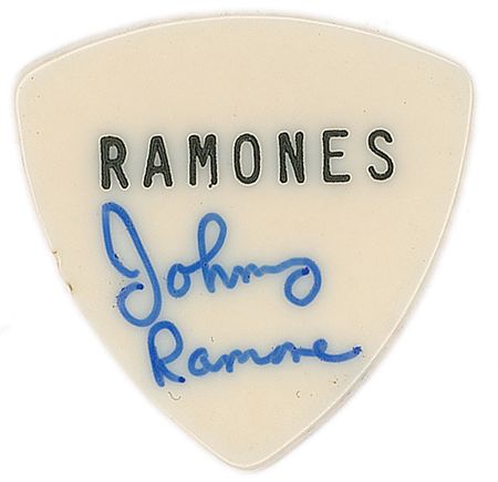 Lot #2415 Johnny Ramone Signed Guitar Pick - Image 1