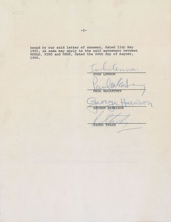 Lot #2005 Beatles Signed Document - Image 2