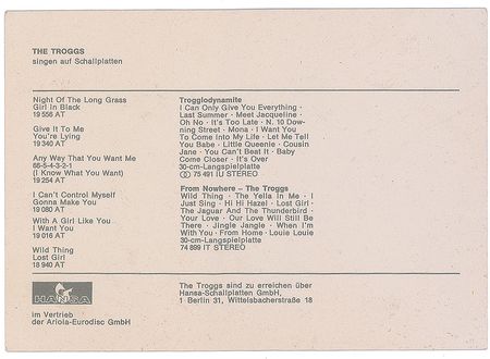 Lot #2306 The Troggs Signed Promo Card - Image 2