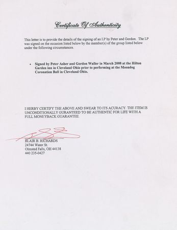 Lot #2296 Peter and Gordon Signed Album - Image 2