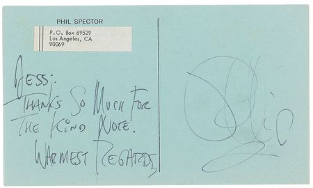 Lot #2303 Phil Spector Handwritten Note - Image 1