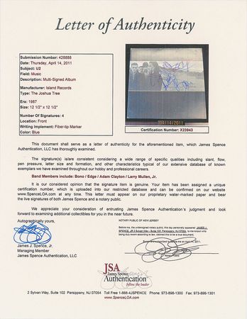 Lot #2456 U2 Signed Album - Image 2