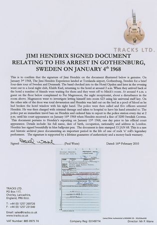 Lot #2097 Jimi Hendrix Signed Document - Image 3