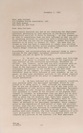 Lot #2525 Judy Garland Signed Document - Image 2