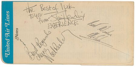 Lot #2100 Jimi Hendrix Experience Signed Airline Envelope - Image 1