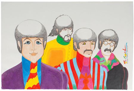 Lot #2039 Ron Campbell Yellow Submarine Watercolor - Image 1