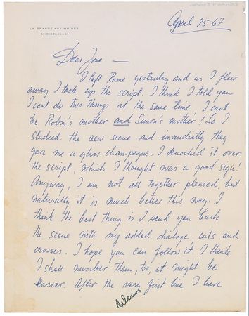 Lot #2520 Ingrid Bergman Autograph Letter Signed - Image 1