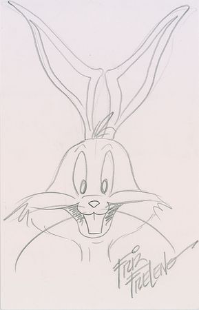 Lot #2597 Friz Freleng Sketch and Signed Photograph - Image 2