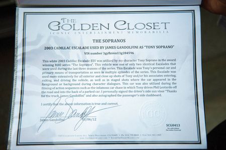 Lot #2576  Sopranos Screen-used 2003 Escalade - Image 4