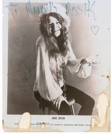 Lot #2288 Janis Joplin Signed Photograph - Image 1