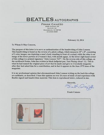 Lot #2012 John Lennon Signed Photograph - Image 3