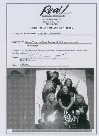 Lot #2316 Aerosmith Signed Photograph - Image 3