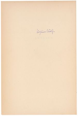 Lot #693 Virginia Woolf: Virginia Woolf signs a rare limited edition of a book based in part on her lover - Image 1