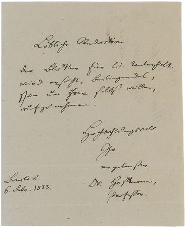 Lot #701 August Heinrich Hoffmann von Fallersleben Handwritten Letter Signed - Image 1