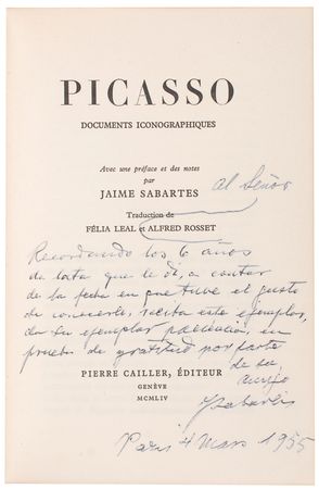Lot #643 Pablo Picasso: Exceptionally bold signature and inscription to the book?s translator - Image 4