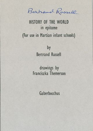 Lot #317 Bertrand Russell Booklet - Image 1