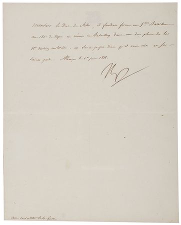 Lot #222 Napoleon: Handsome military dispatch on troop movements - Image 2