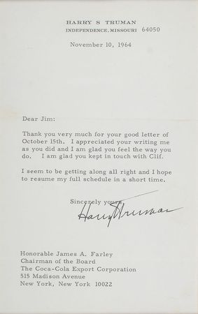 Lot #132 Harry S. Truman Typed Letter Signed - Image 2