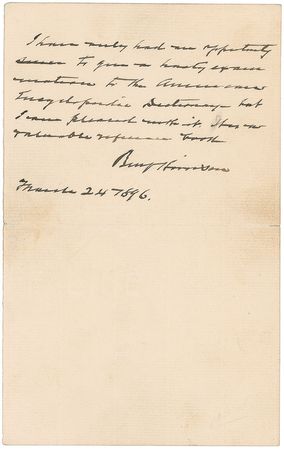 Lot #53 Benjamin Harrison Check - Image 2