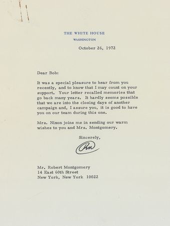 Lot #93 Richard Nixon Typed Letter Signed - Image 1