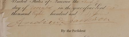 Lot #17 Andrew Jackson: Rare post-presidential scallop-topped ship?s pass - Image 2