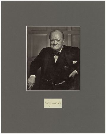 Lot #215 Winston Churchill Signature - Image 1