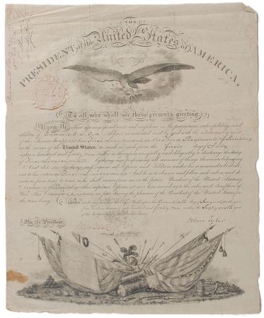 Lot #22 John Tyler Signed Document