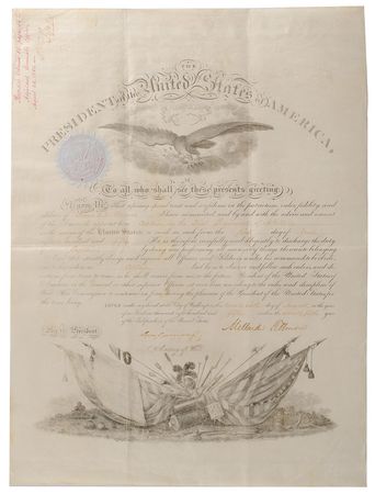 Lot #29 Millard Fillmore Signed Document