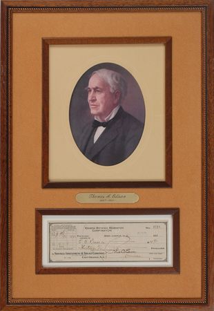 Lot #187 Thomas Edison Check - Image 1