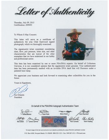 Lot #927 Clint Eastwood Signed Photograph - Image 2