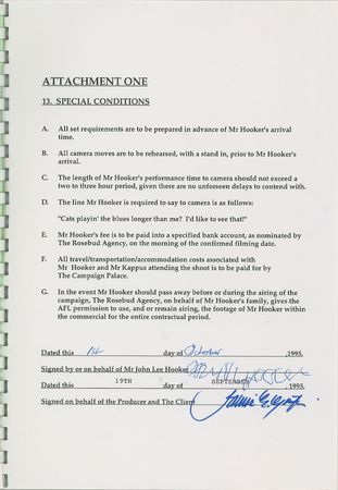Lot #824 John Lee Hooker Signed Document - Image 2