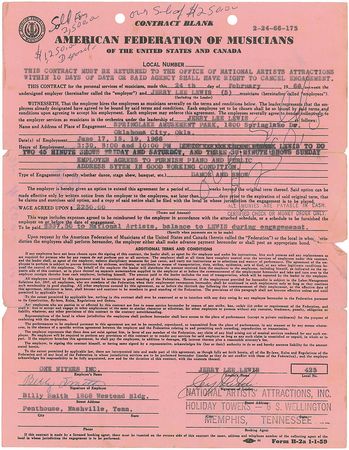 Lot #830 Jerry Lee Lewis Signed Documents - Image 1