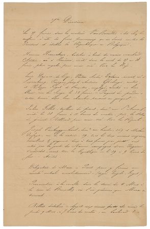 Lot #204 Karl Marx: 1848 Belgian police reports on Marx?s subversive activities - Image 1