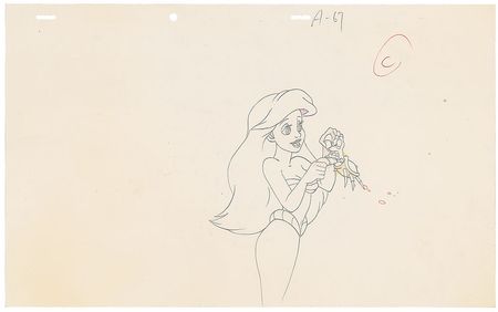 Lot #1156 Ariel, Flounder, and Sebastian production drawings from The Little Mermaid TV Show - Image 2