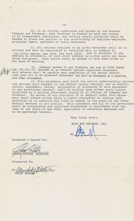 Lot #792 Muddy Waters and Johnny Winter Signed Document - Image 2