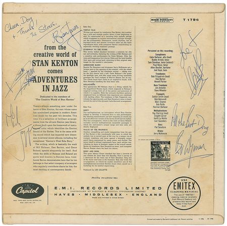 Lot #786 Rolling Stones: Vintage jazz album fully signed by the Stones - Image 1