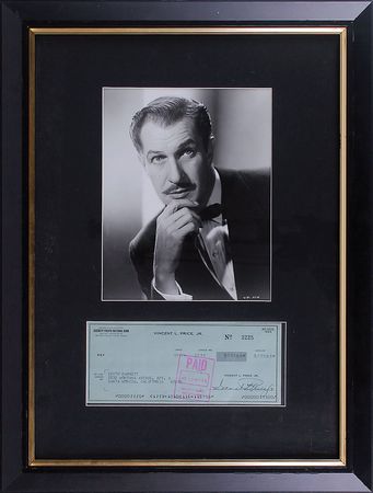 Lot #976 Vincent Price Check - Image 1