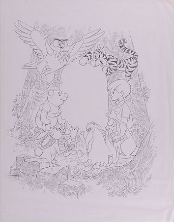 Lot #1146 Winnie the Pooh and Friends production merchandising cel with matching drawing - Image 2