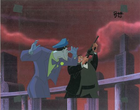 Lot #1216 Joker production cel with drawing from The New Adventures of Batman - Image 1