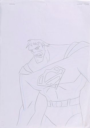 Lot #1214 Bizarro production cel and drawing from Superman: The Animated Series - Image 2