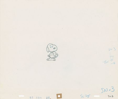 Lot #1231 Snoopy production cel and drawing from The Peanuts TV Show - Image 1