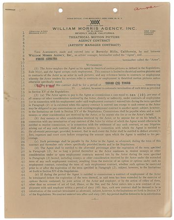 Lot #789 Frank Sinatra Signed Document - Image 1