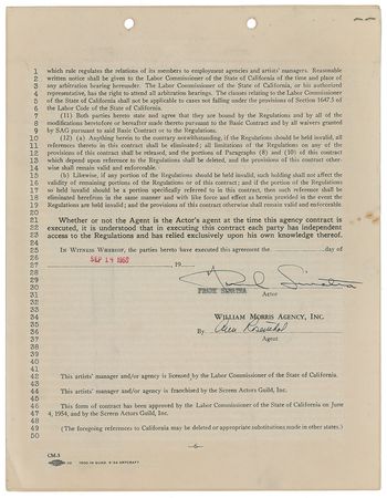 Lot #789 Frank Sinatra Signed Document - Image 2