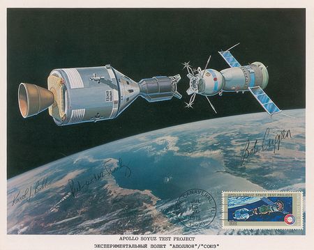Lot #504 Apollo-Soyuz and Expedition 1 Signed Photographs - Image 1